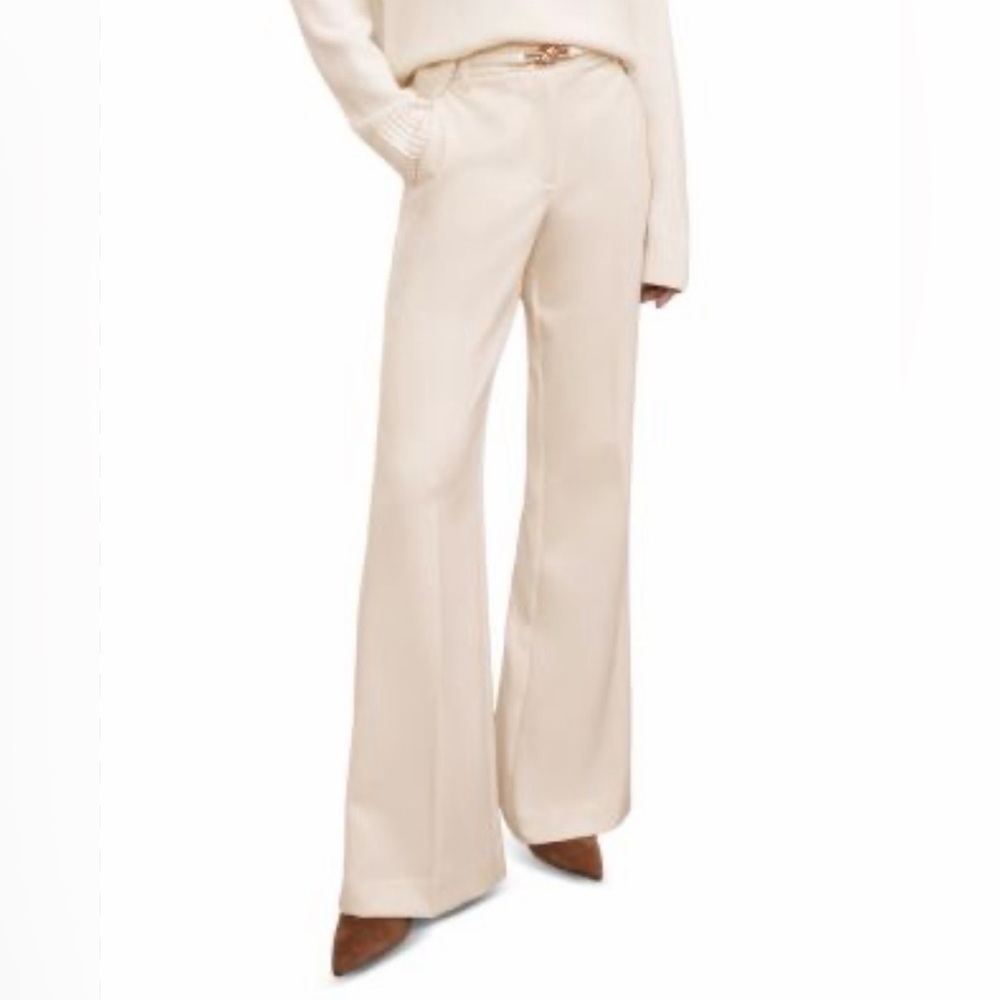 Stella McCartney Cream 100% Wool Tailored Flare Trousers Sz 40 US 4/6
